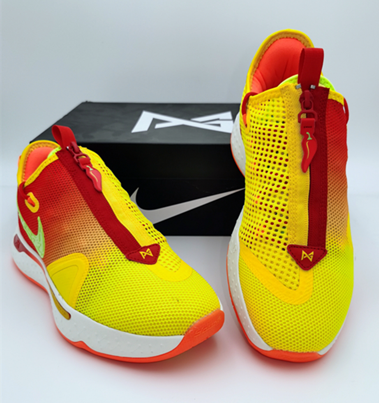 Nike PG 4 Orange Yellow White Shoes